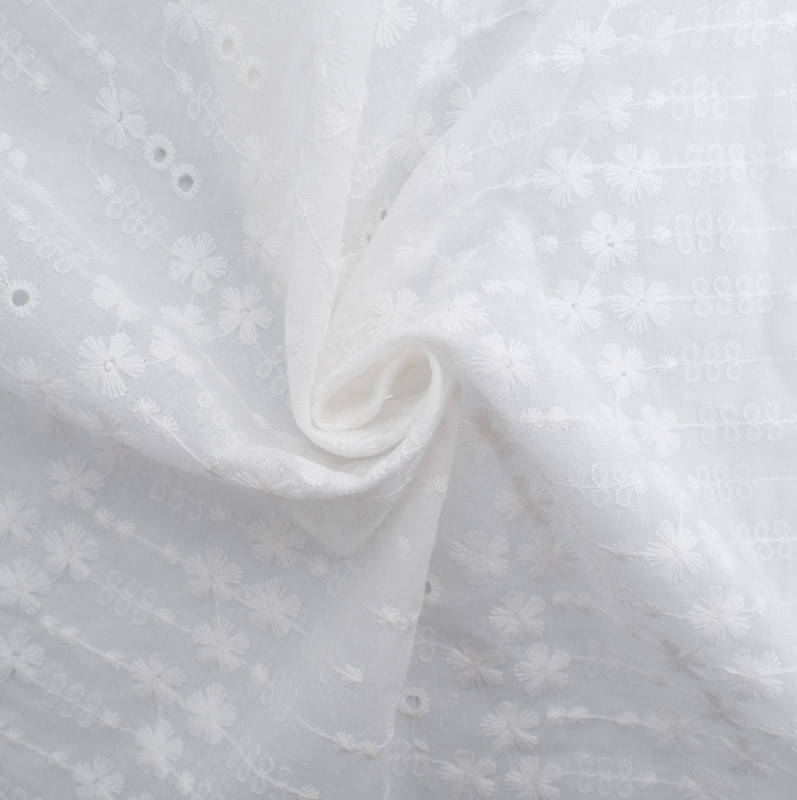 Broderie Anglaise blanc crème cerisier